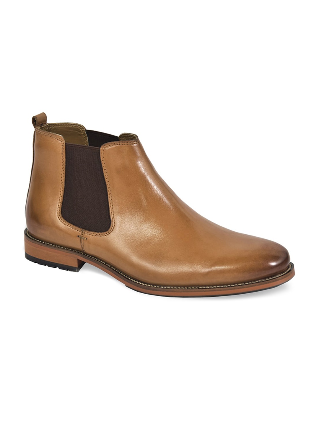 

SILVER STREET LONDON Men Tan Leather Flat Boots