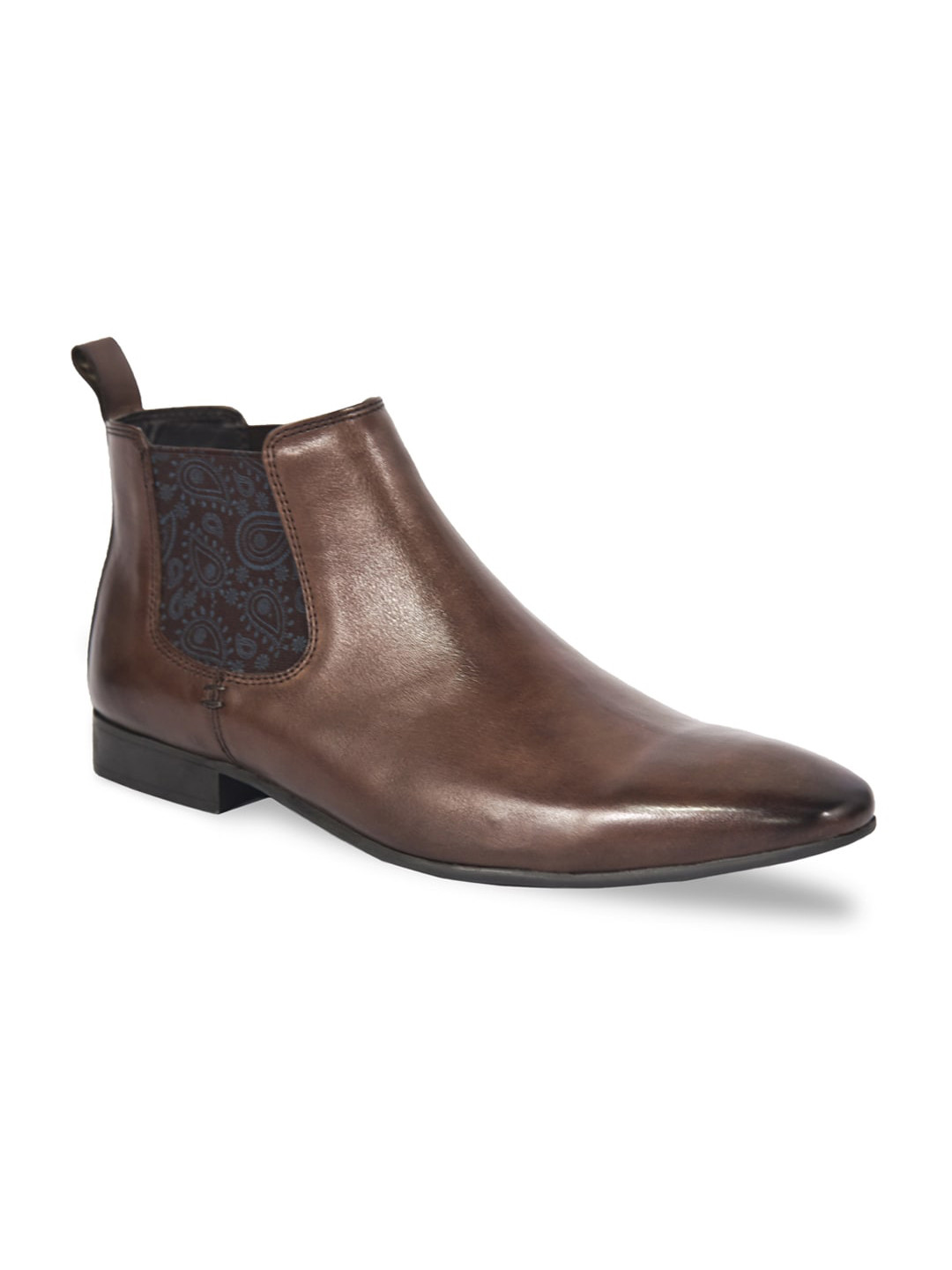 

SILVER STREET LONDON Men Brown Textured Leather Flat Boots