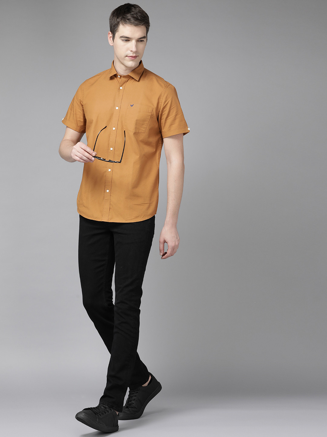 

Blackberrys Pure Cotton Slim Fit Casual Shirt, Brown