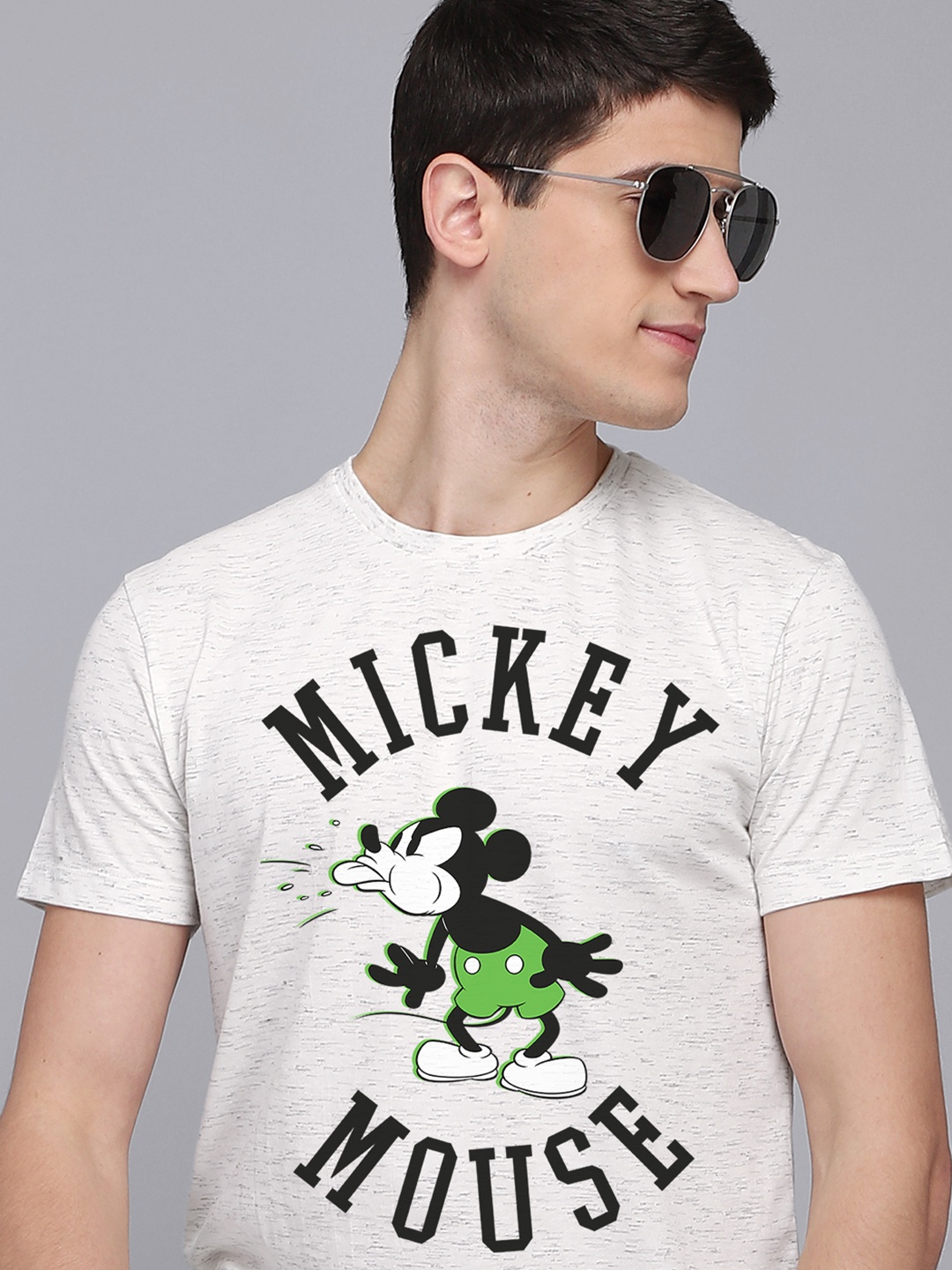 

Free Authority Men White & Black Mickey Mouse Printed T-shirt