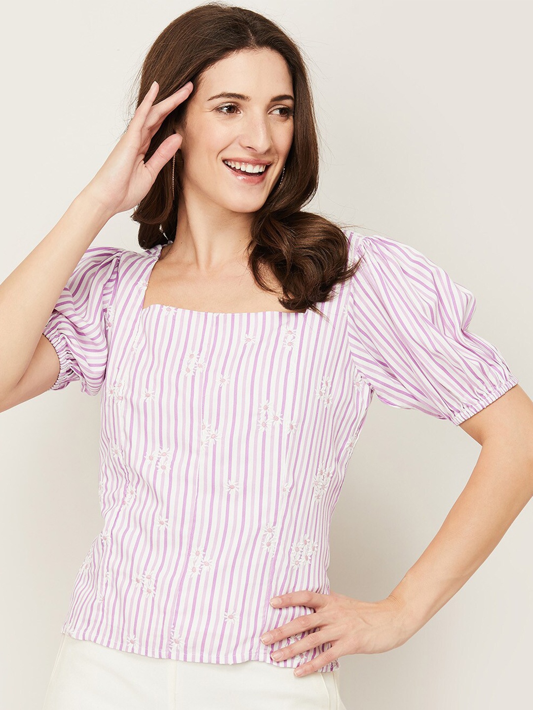 

CODE by Lifestyle Purple Striped Top