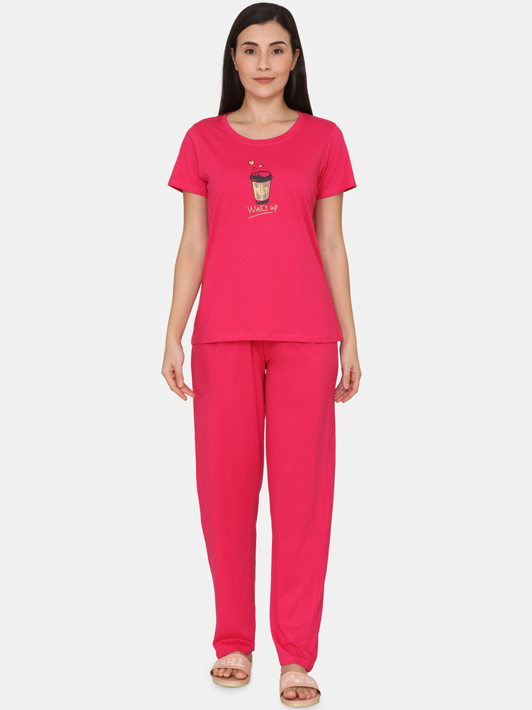 

Coucou by Zivame Women Pink Pure Cotton Night suit