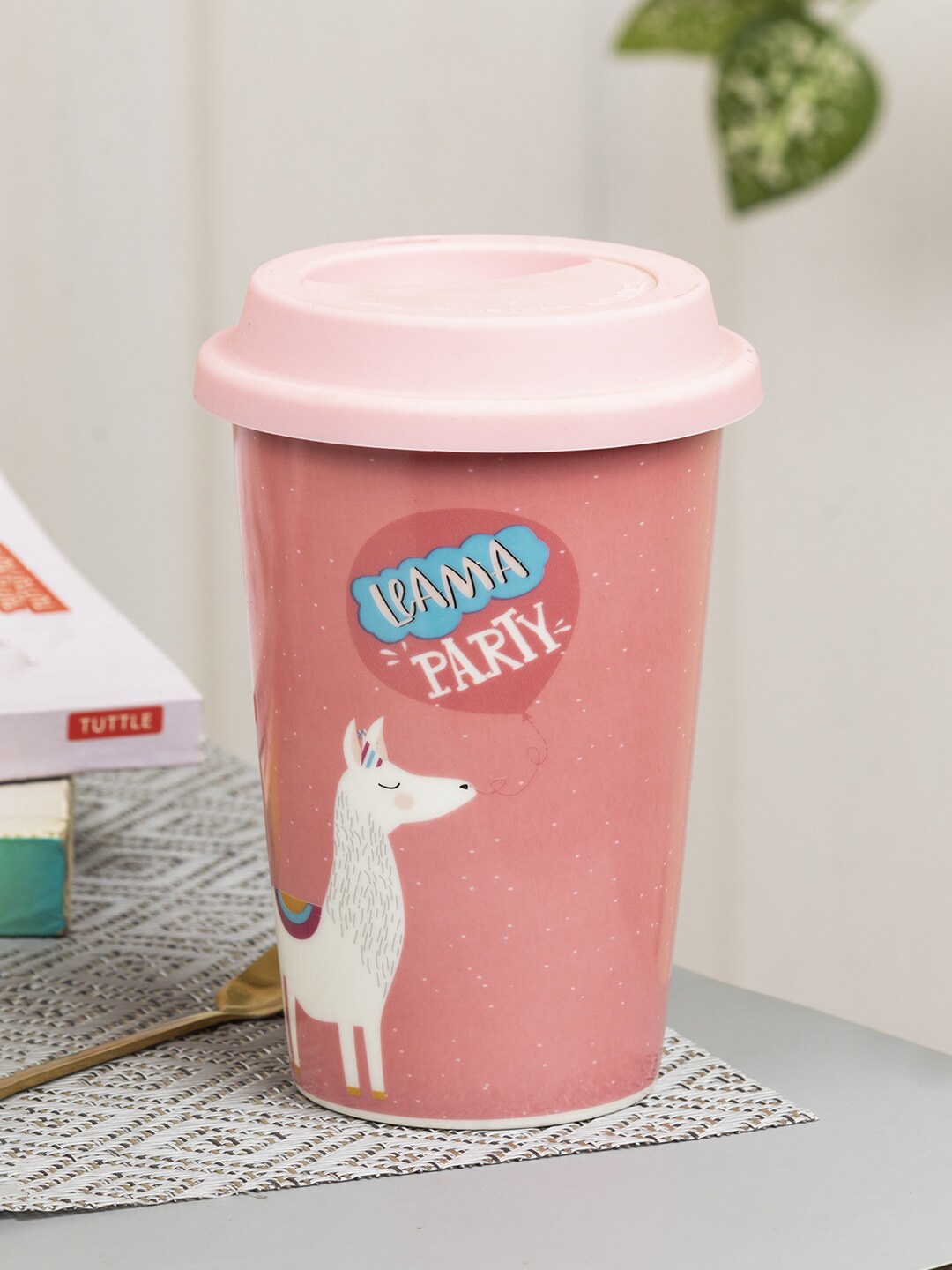 

MARKET99 Assorted Printed Ceramic Glossy Mug With Lid