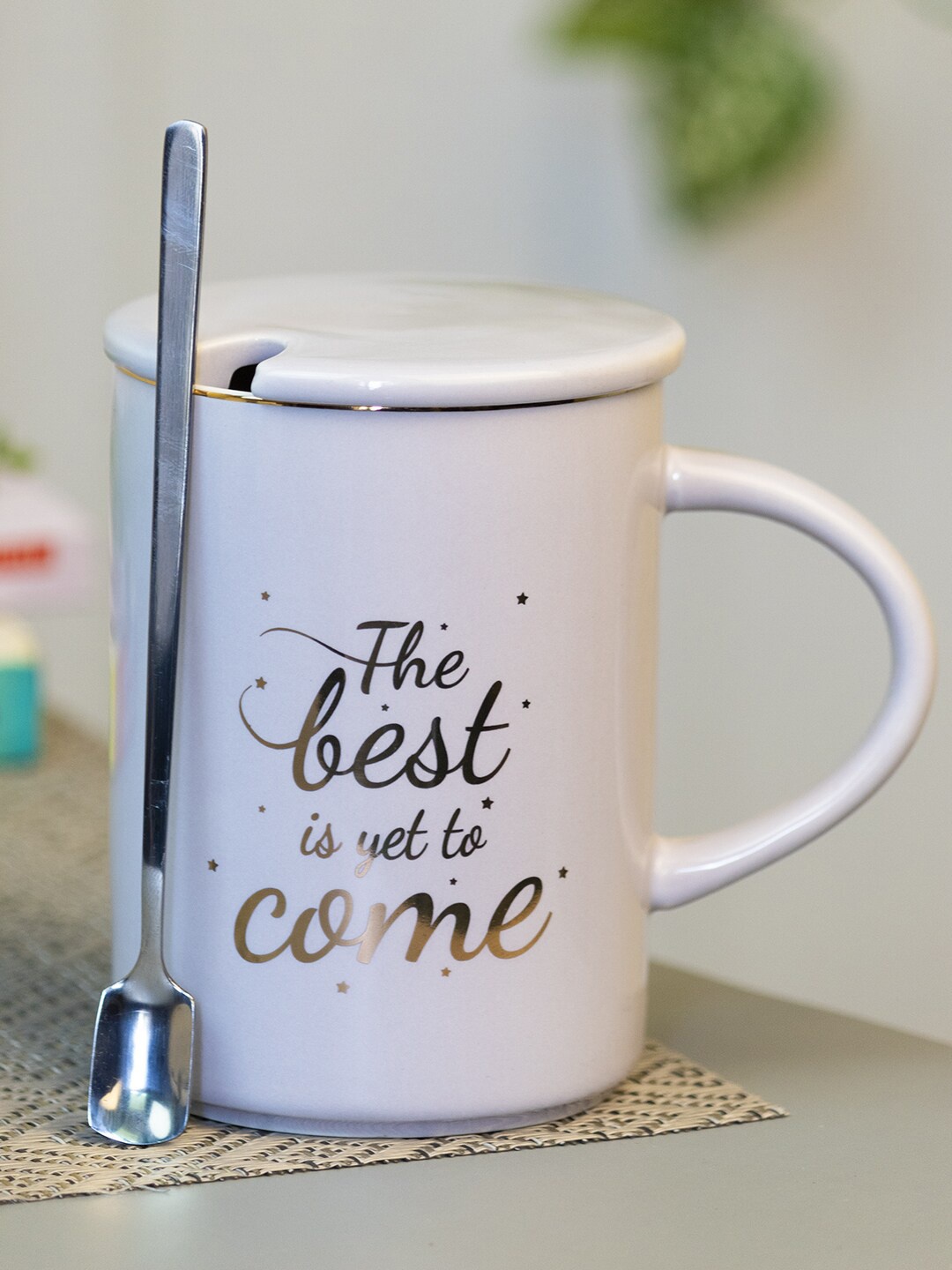 

MARKET99 Assorted Printed Ceramic Glossy Mug with Lid