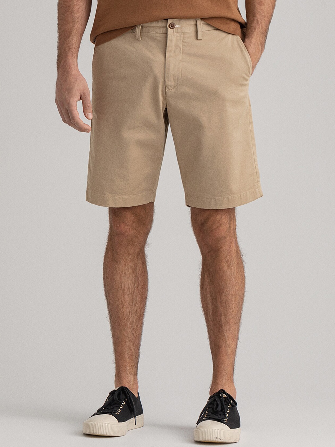 GANT Men Khaki Solid Shorts