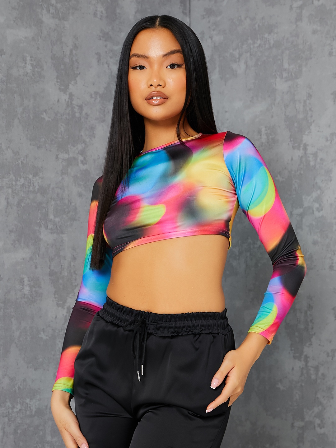 

I Saw It First Multicoloured Dyed Crop Top, Multi