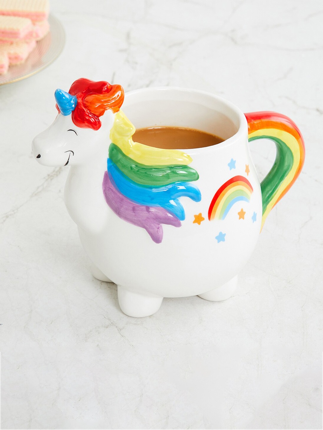 

Home Centre White & Multi Color Printed Ceramic Glossy Mug 400ml