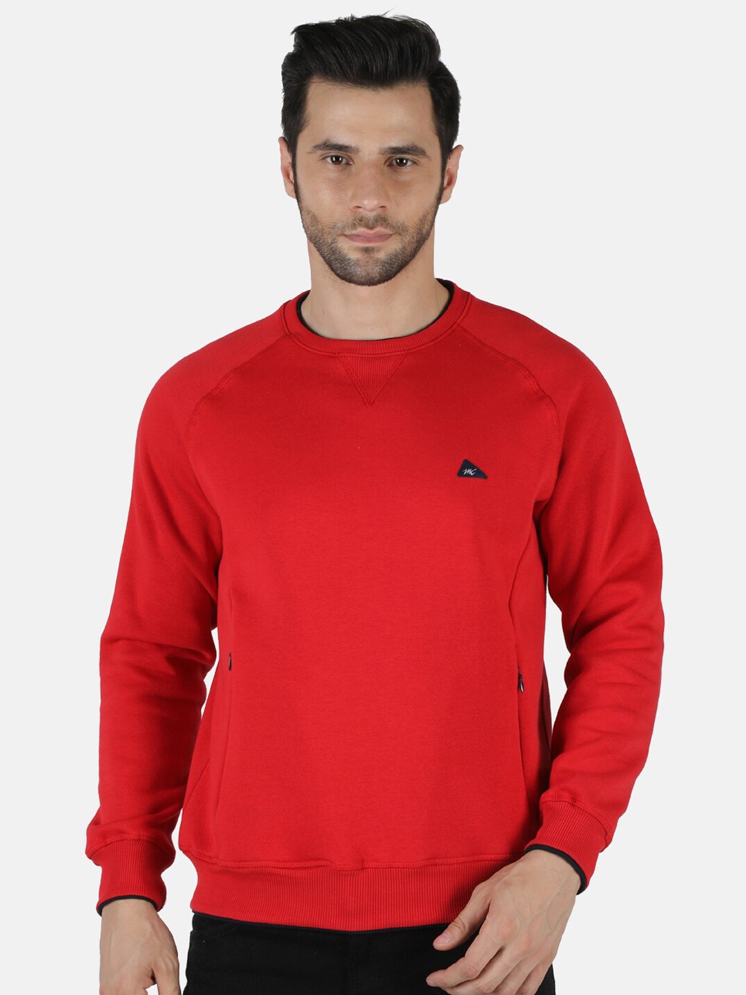 

Monte Carlo Men Red Solid Cotton Pullover