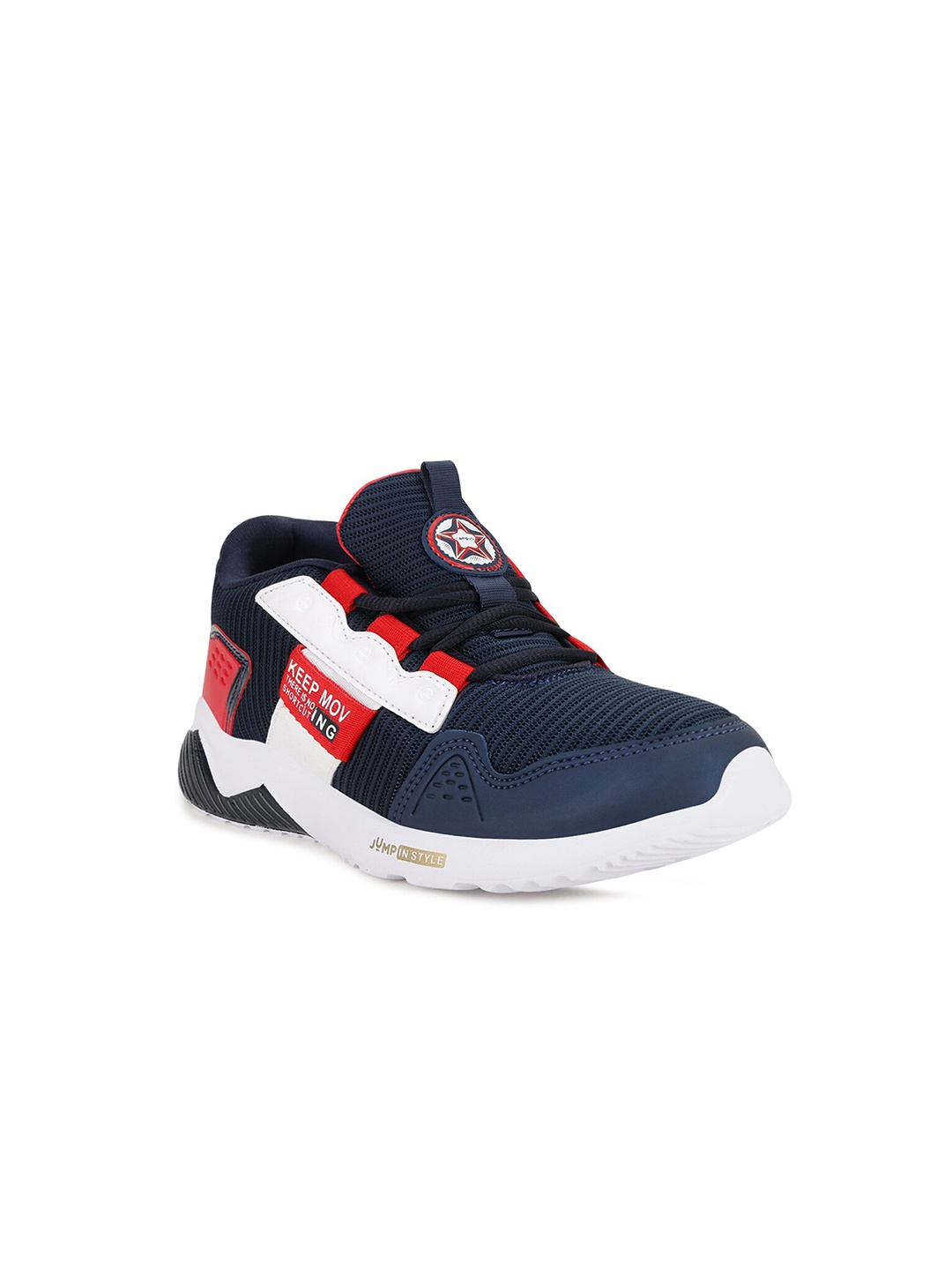 

Campus Kids Navy Blue & Red Colourblocked Mesh Running Shoes
