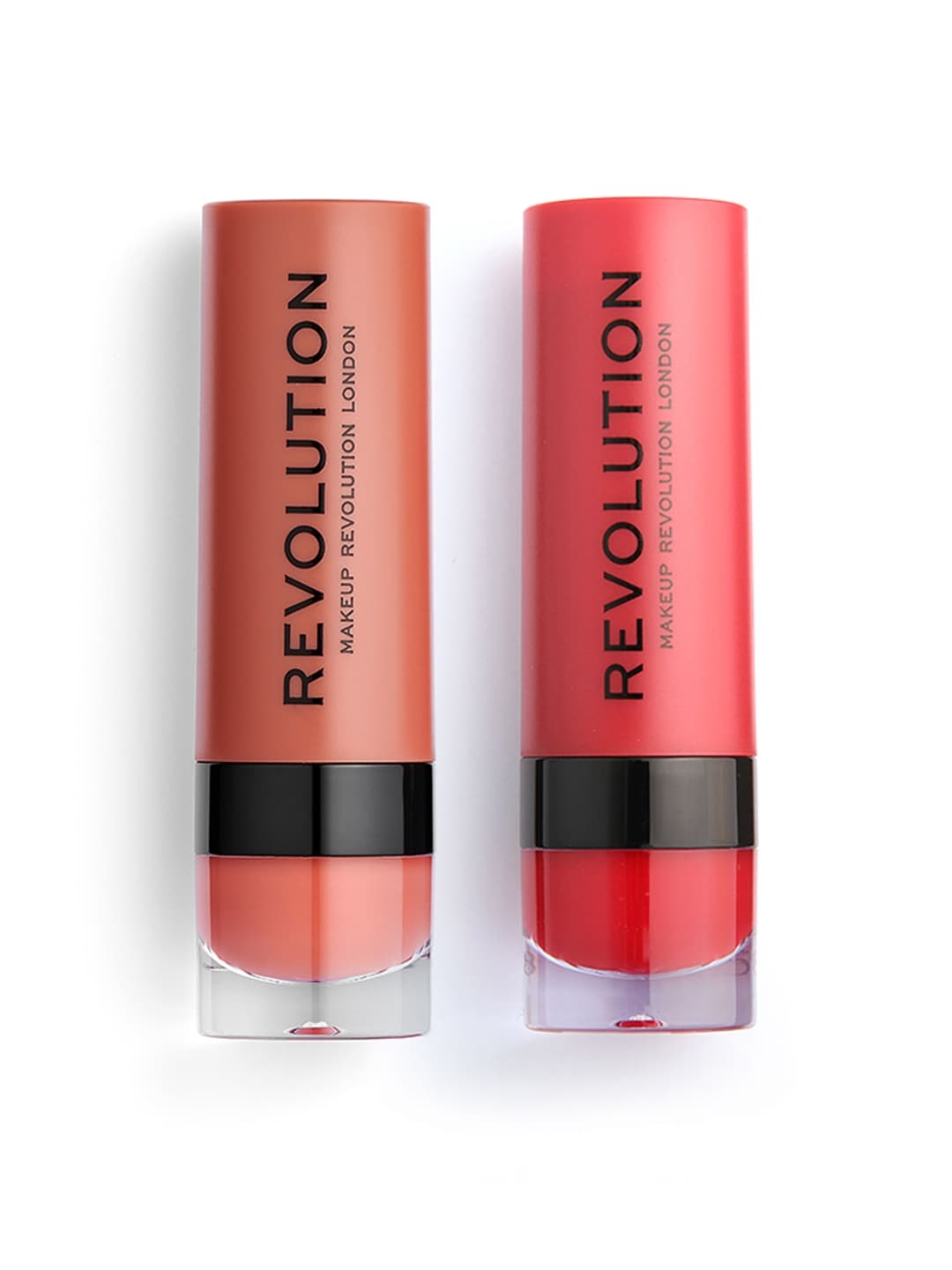 

Makeup Revolution London Set of Day to Night Matte Lipsticks - Cherry 132 & Attraction 105, Red