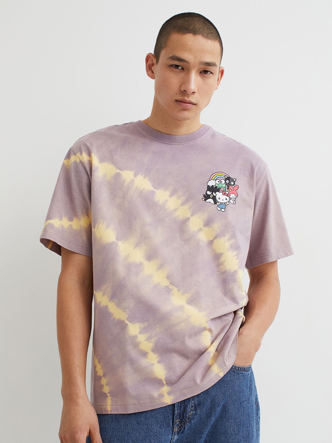 

H&M Relaxed Fit Printed T-shirt, Purple