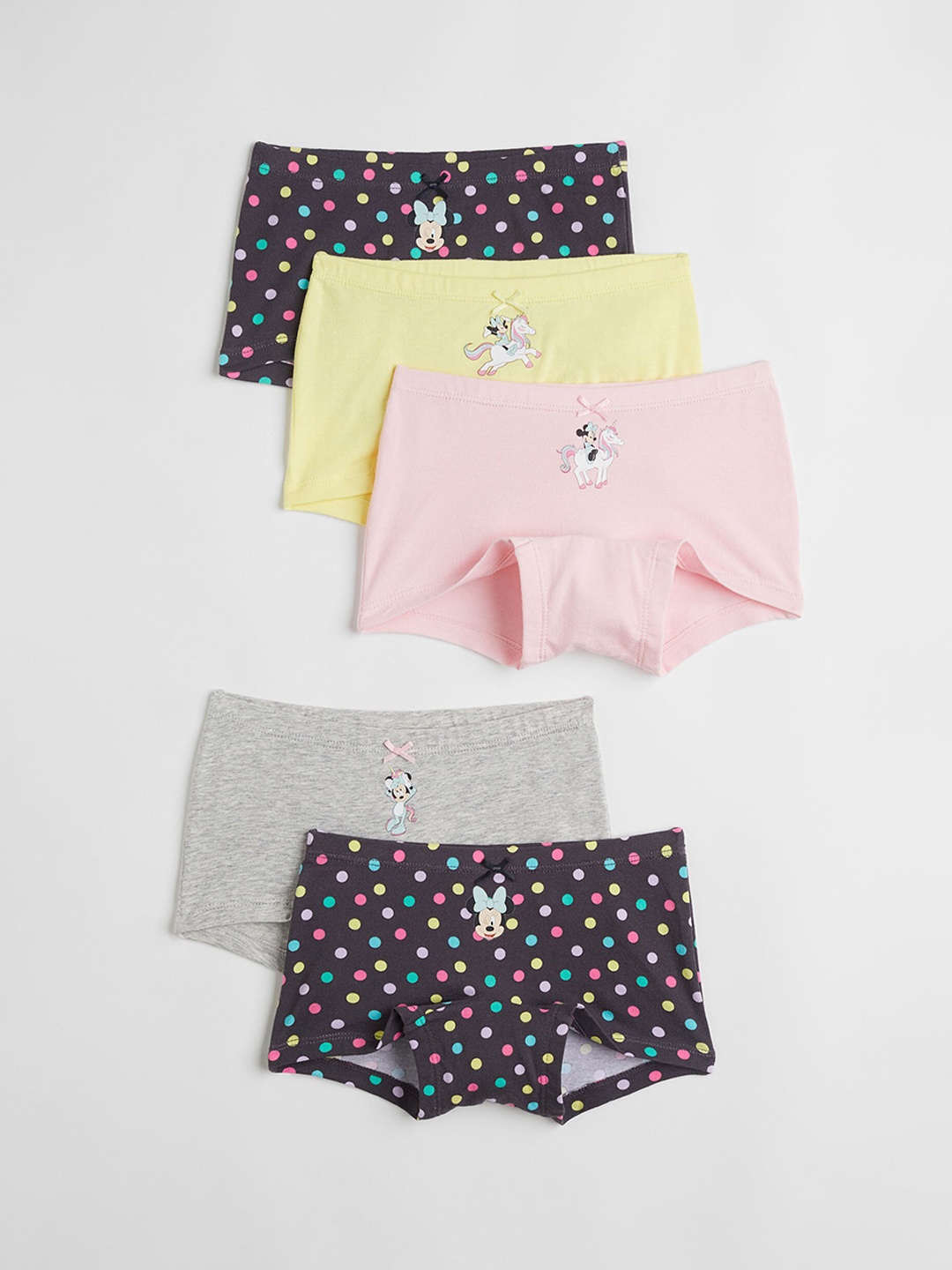 

H&M Girls Pack of 5 Grey & Pink Cotton Boxer Briefs