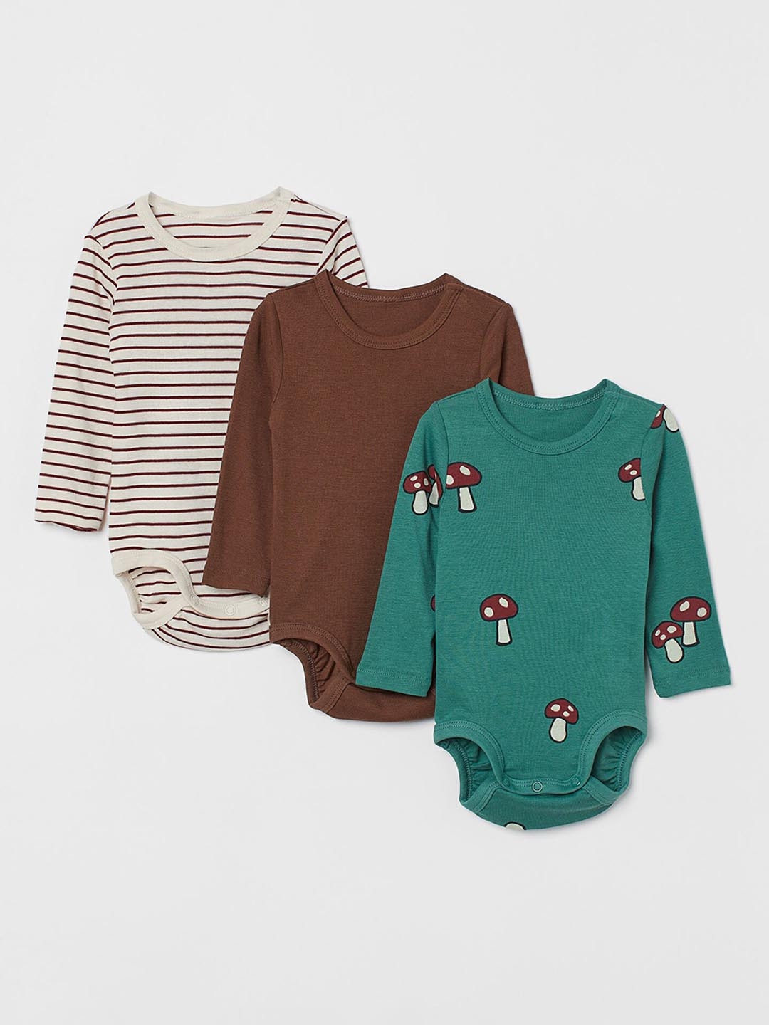 

H&M Boys 3-Pack Cotton Bodysuits, White