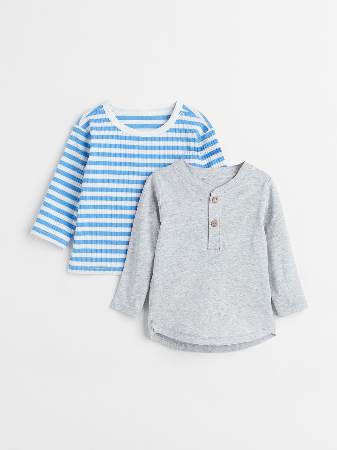 

H&M Boys Blue & Grey Melange 2-Pack Cotton Jersey Tops