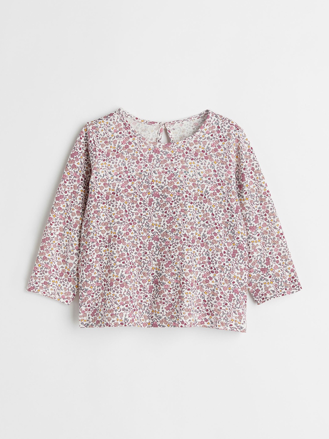 

H&M Girls White Floral Pure Cotton Printed Top