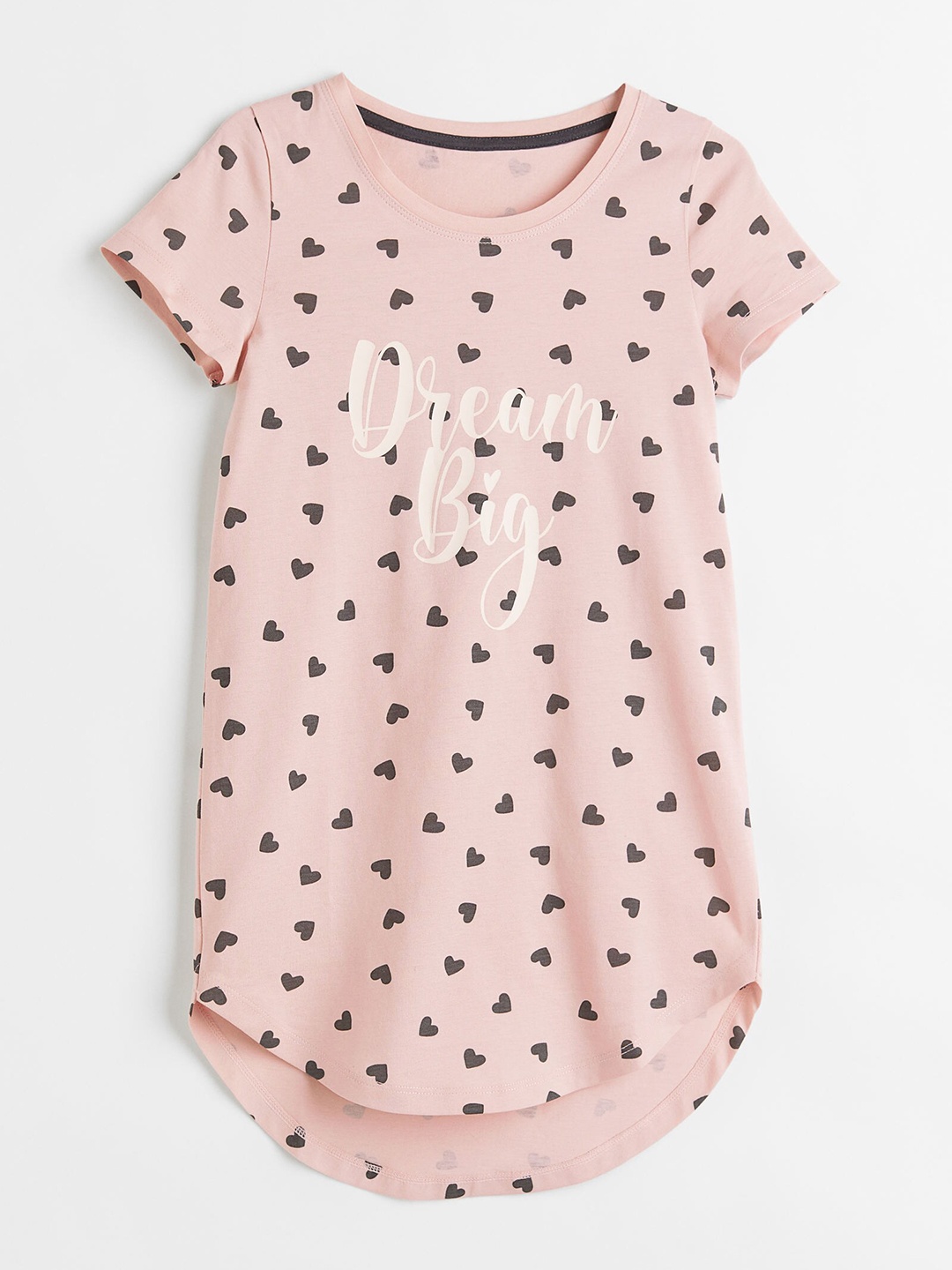 

H&M Girls Pink & Black Printed Cotton Nightdress