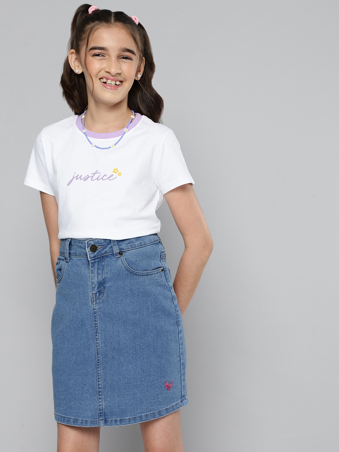 

JUSTICE Girls Blue Denim Skirt