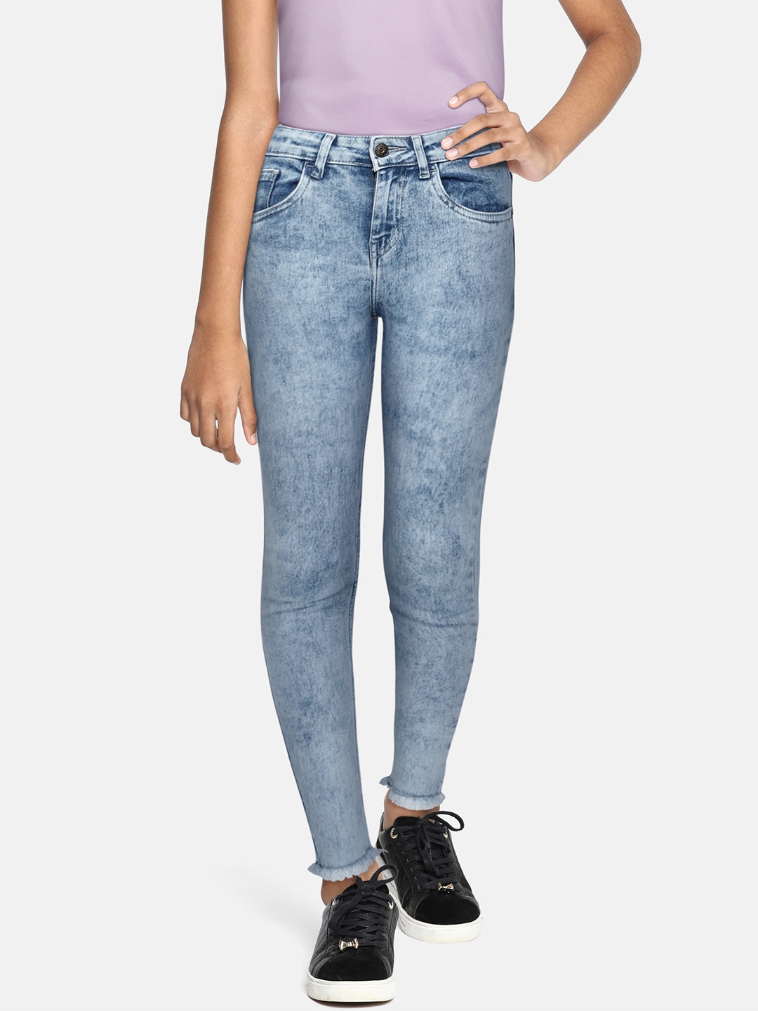 

JUSTICE Girls Blue Skinny Fit Clean Look Stretchable Jeans