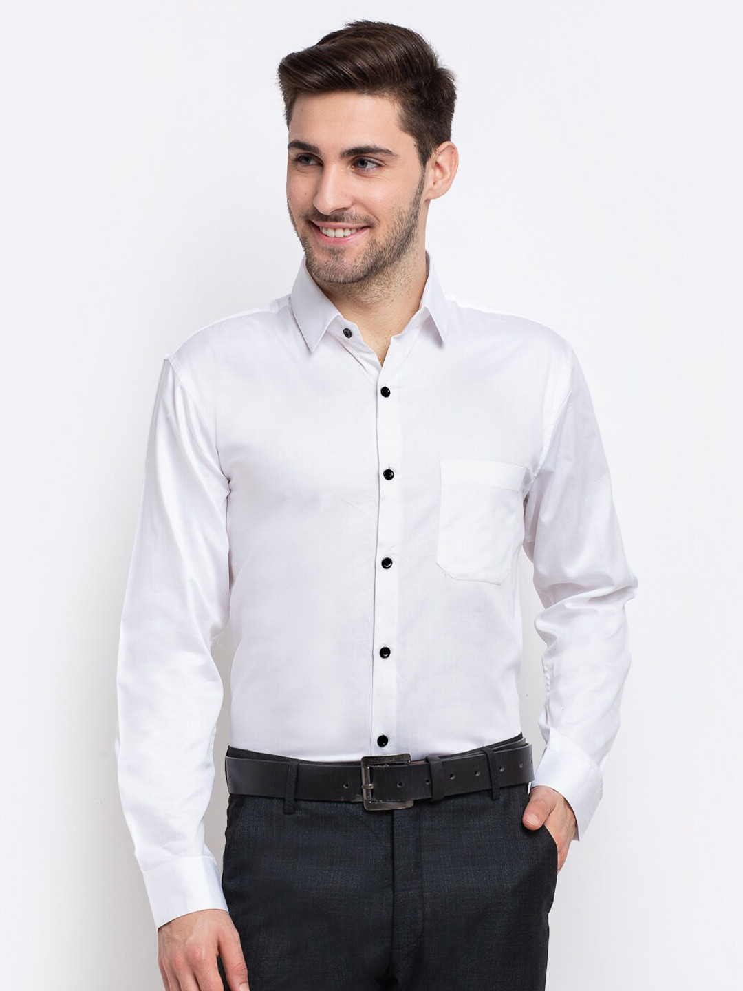 

JAINISH Men White Smart Slim Fit Formal Shirt