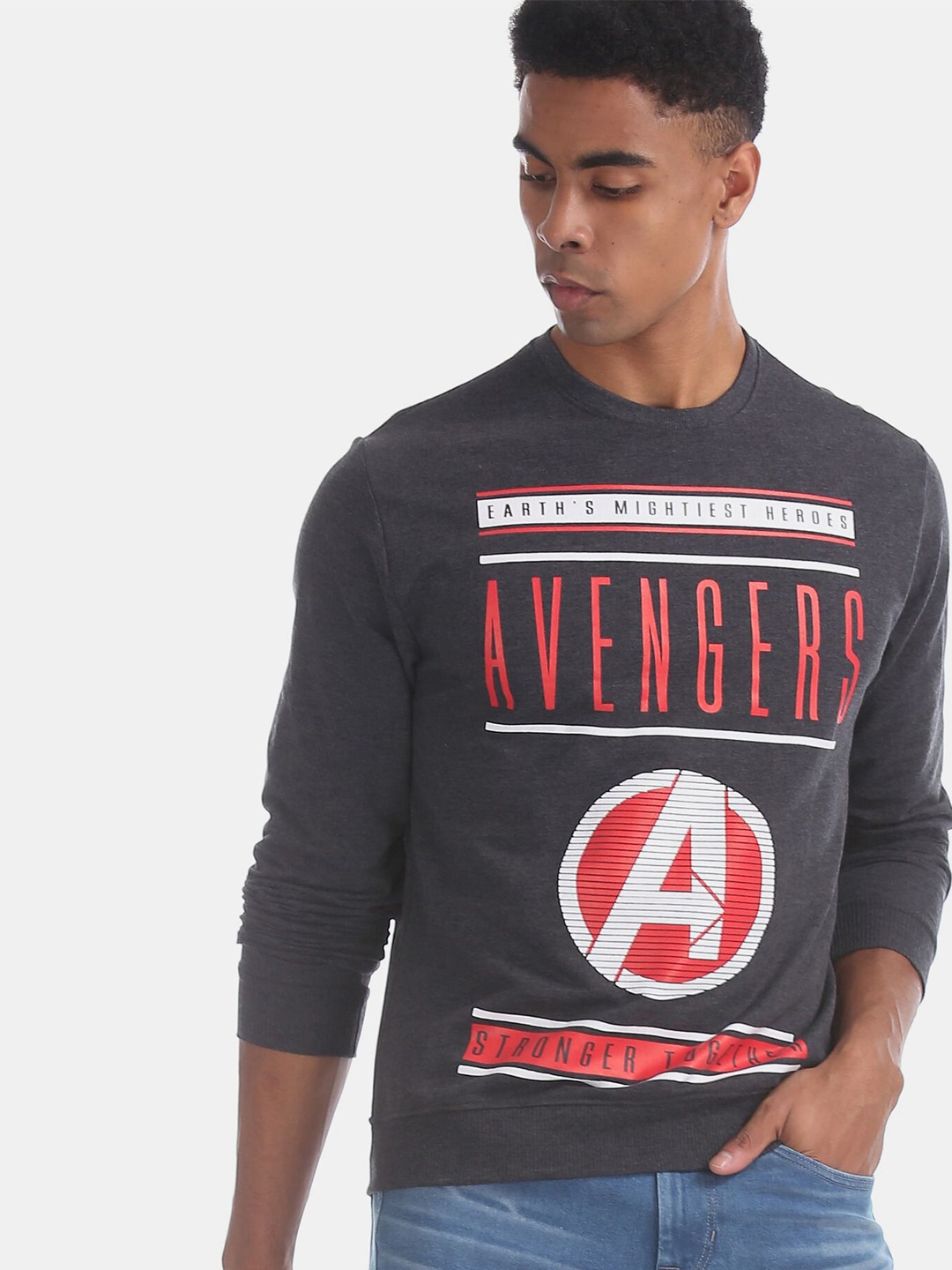 

Colt Men Grey & Red Printed Sweatshirt