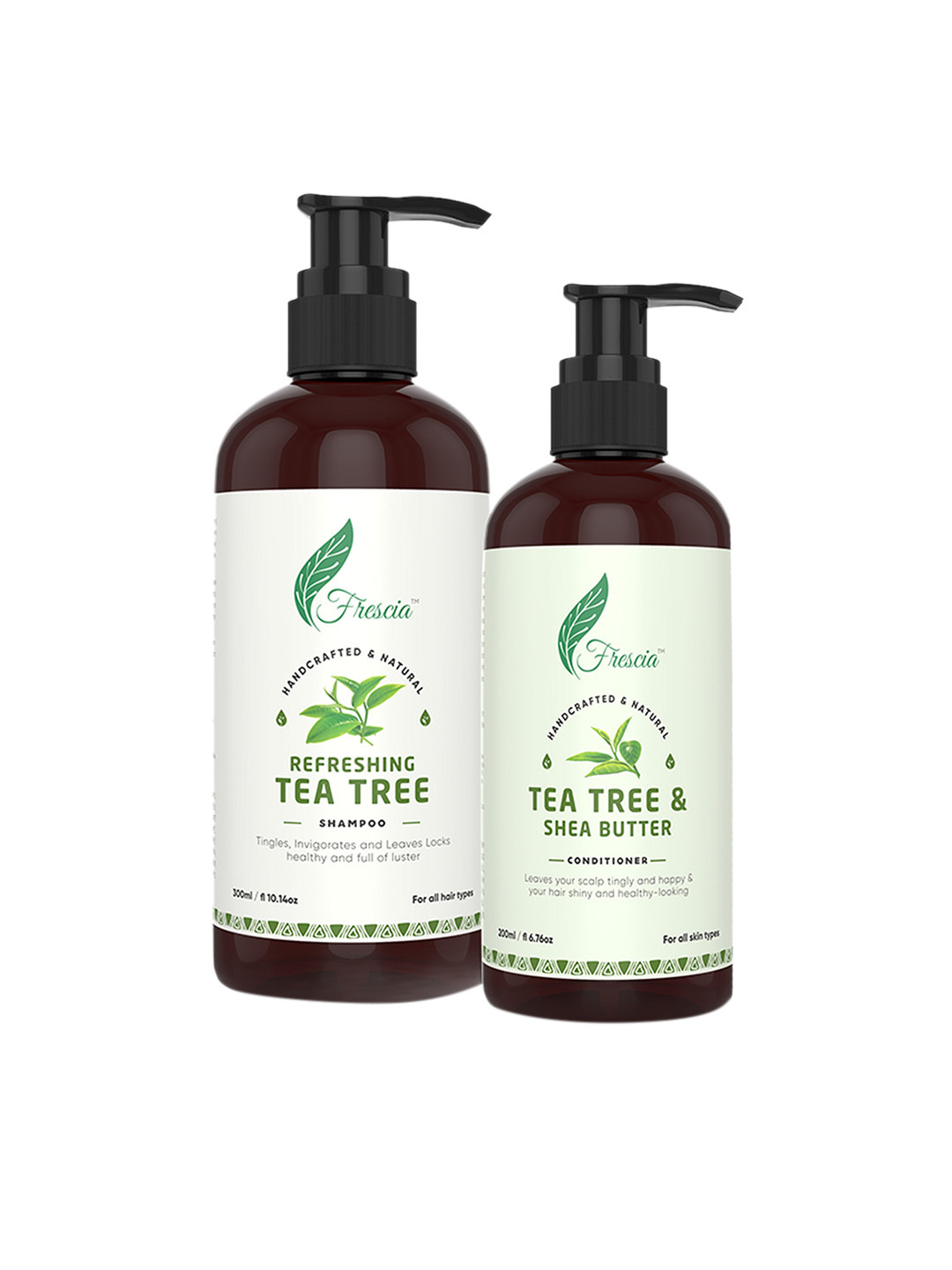 

Frescia Set of Tea Tree Hair Care Shampoo 300 ml & Conditioner 200 ml, Green