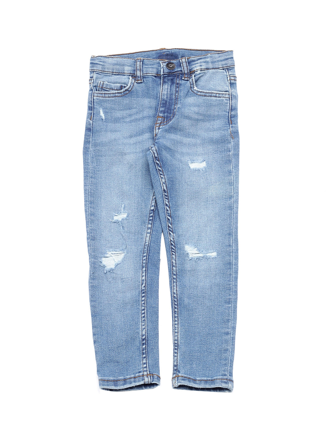 

Lil Lollipop Girls Blue Slim Fit Low Distress Light Fade Jeans