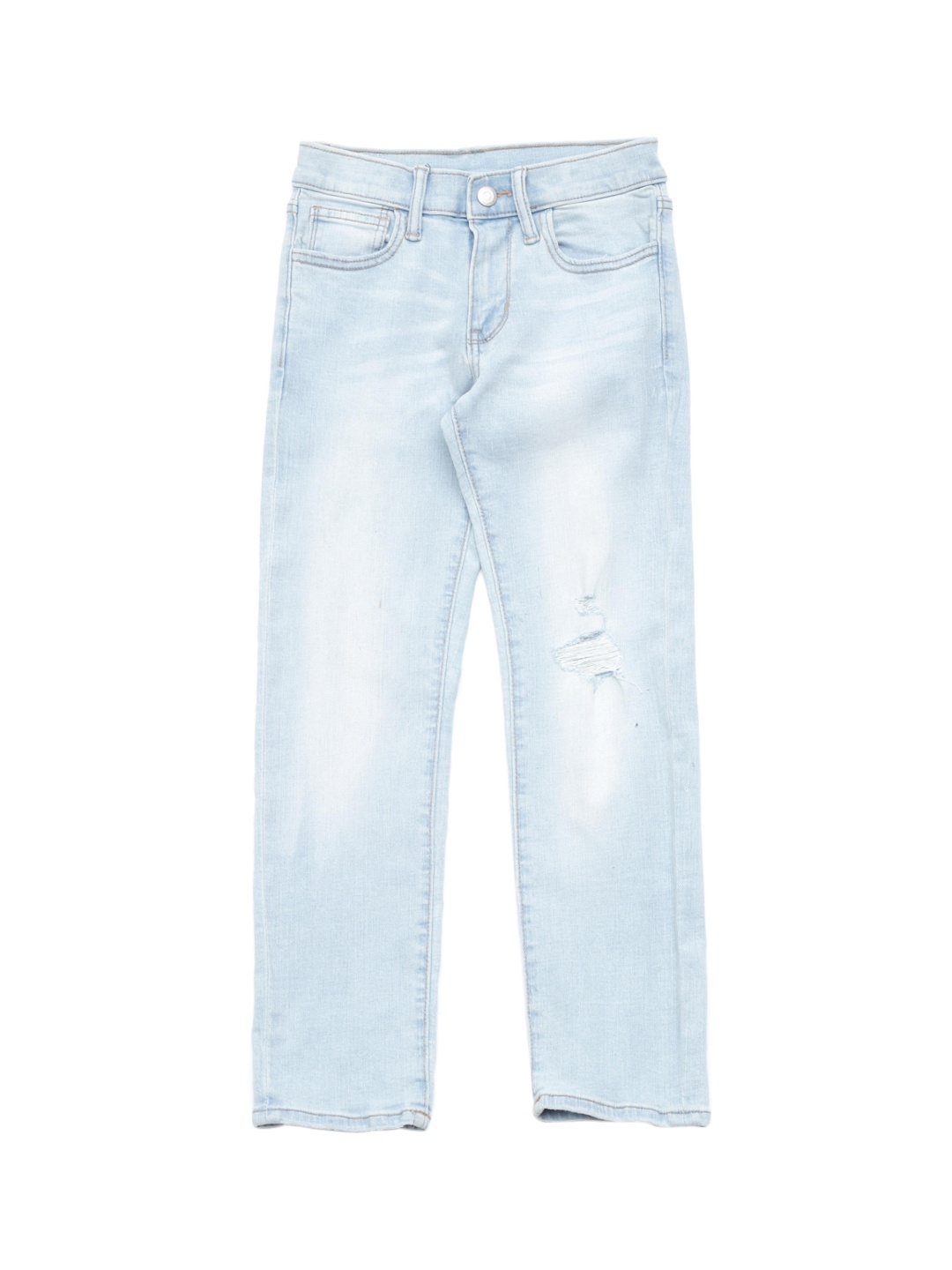 

Lil Lollipop Kids Blue Straight Fit Mildly Distressed Heavy Fade Pure Cotton Jeans