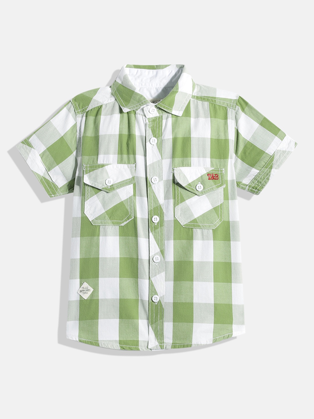 

TONYBOY Boys Green Premium Checked Casual Shirt