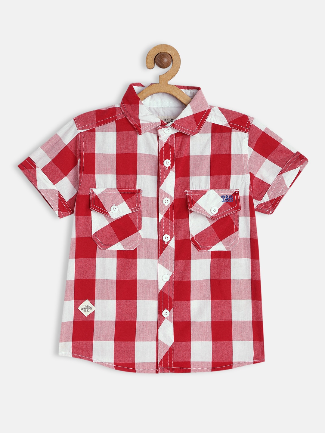 

TONYBOY Boys Red Premium Checked Casual Shirt