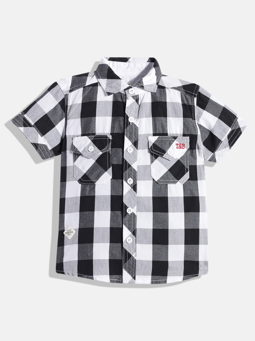 

TONYBOY Boys Black Premium Checked Casual Shirt