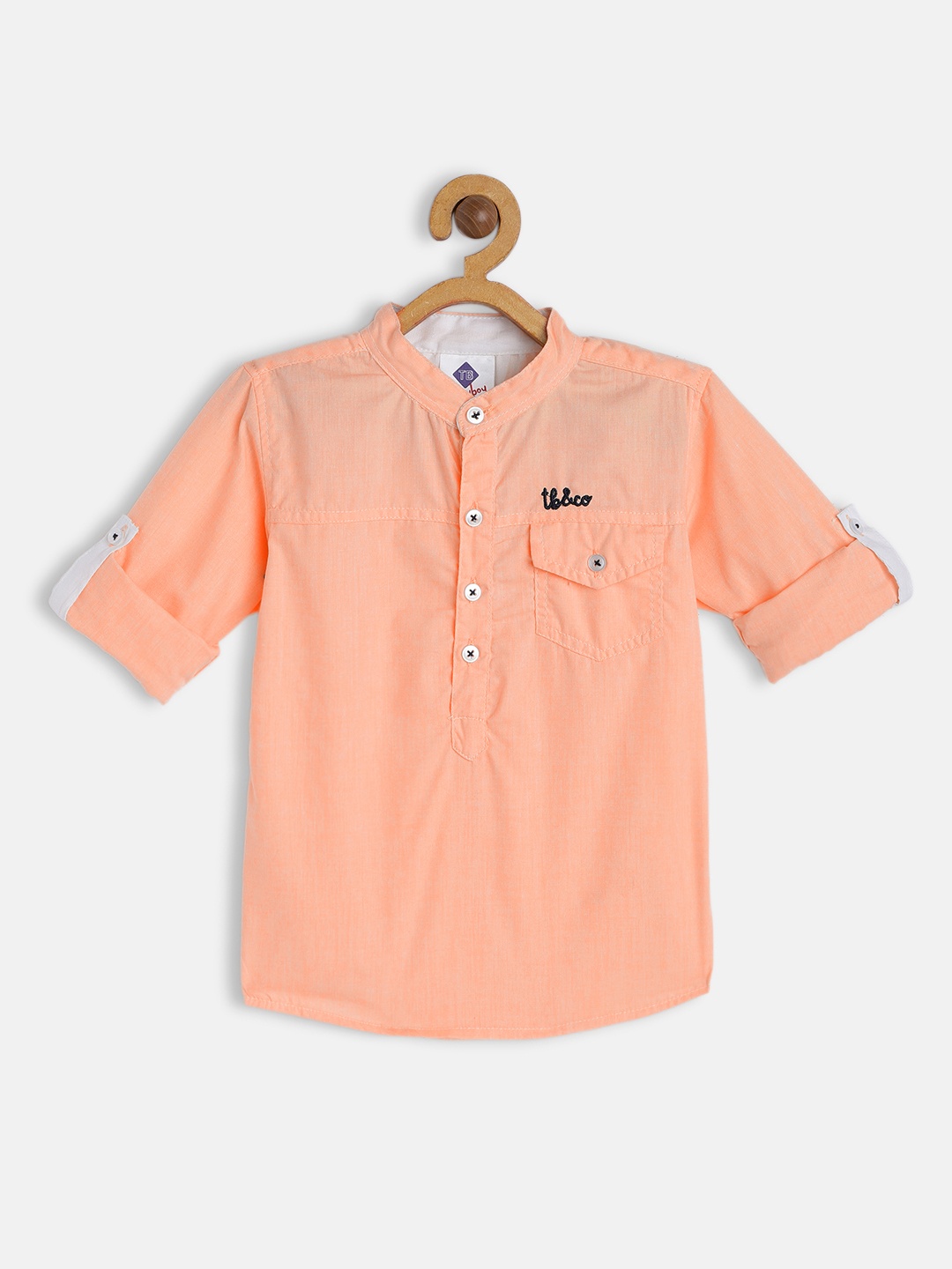 

TONYBOY Boys Peach-Coloured Premium Casual Shirt