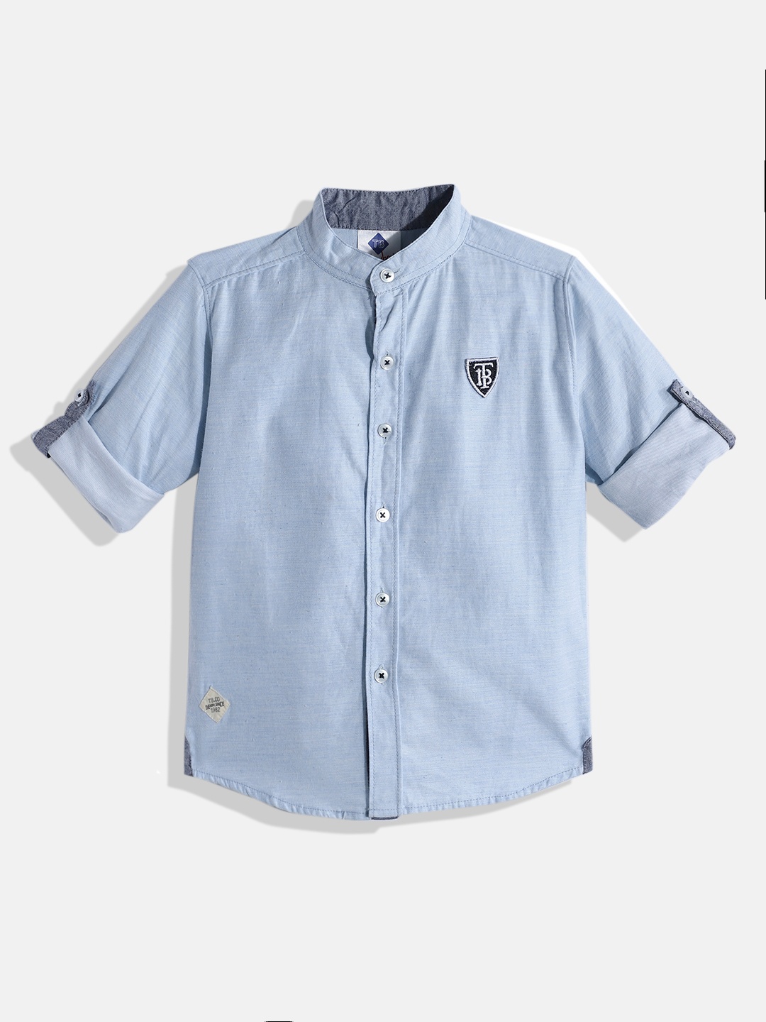 

TONYBOY Boys Blue Solid Premium Casual Shirt