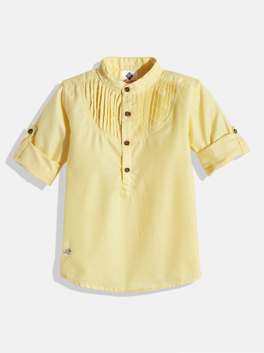 

TONYBOY Boys Yellow Solid Premium Casual Shirt