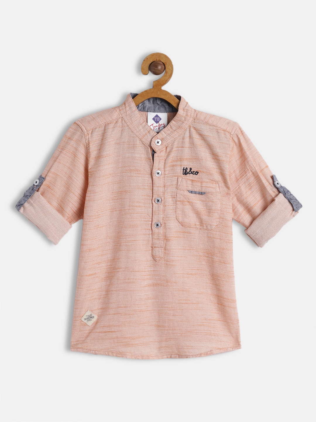 

TONYBOY Boys Orange Solid Premium Casual Shirt