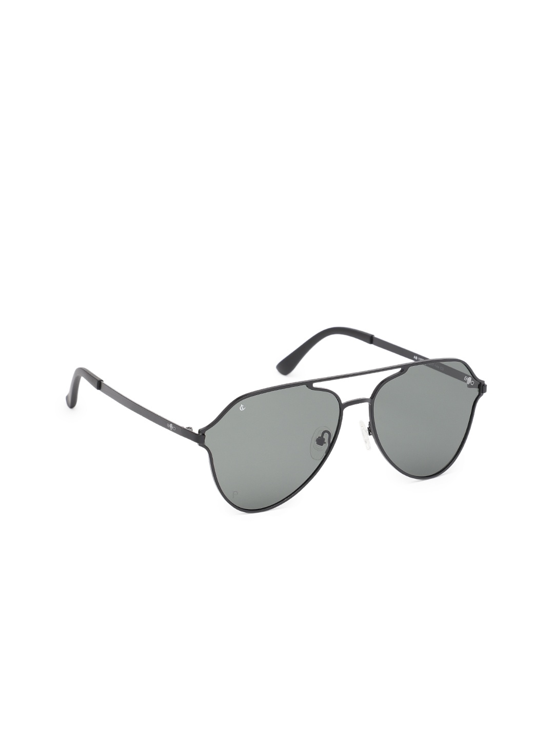 

CHARLES LONDON Unisex Grey Lens & Black Aviator Sunglasses with UV Protected Lens