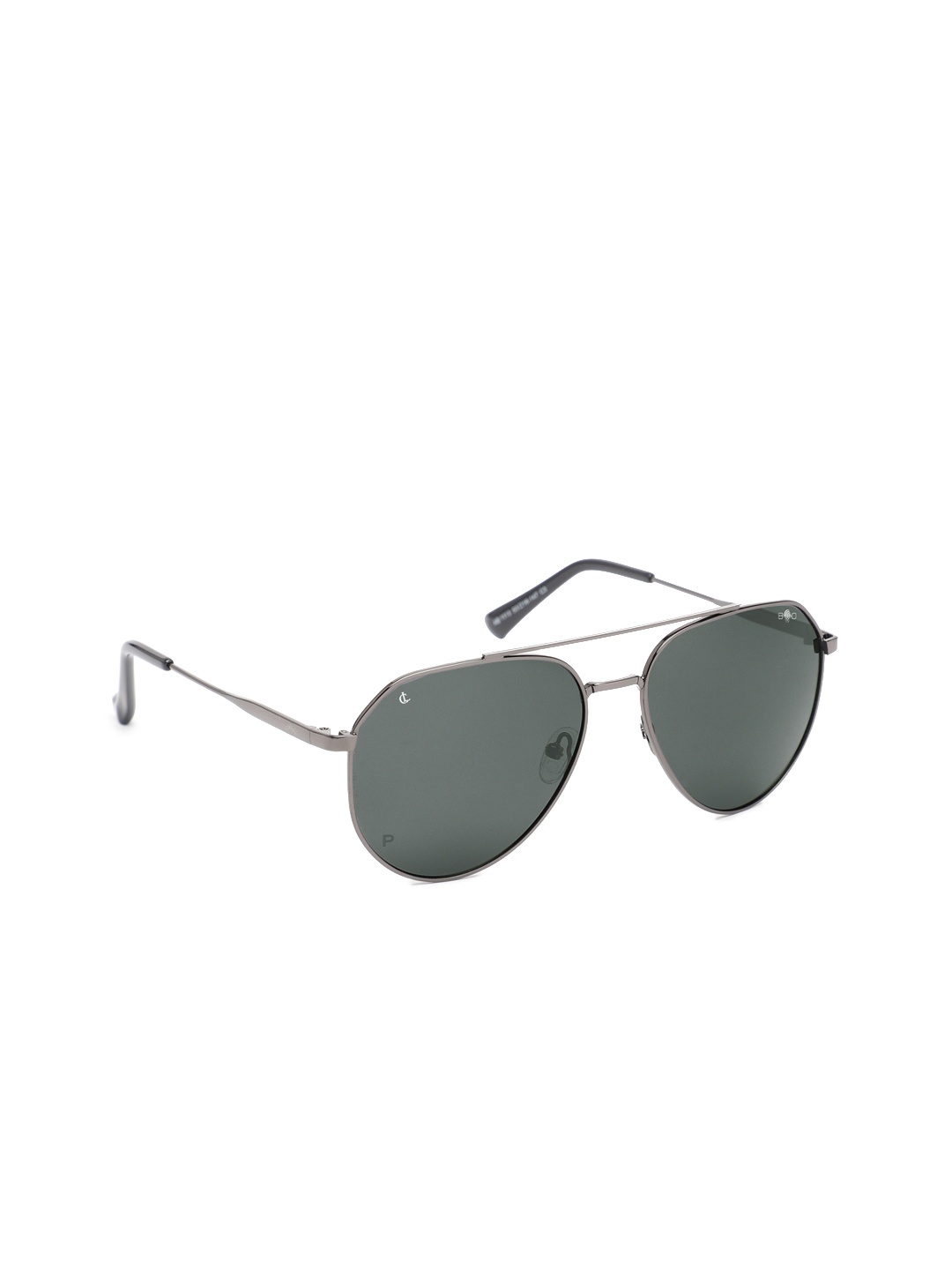 

CHARLES LONDON Unisex Grey Lens & Gunmetal-Toned Aviator Sunglasses with UV Protected Lens