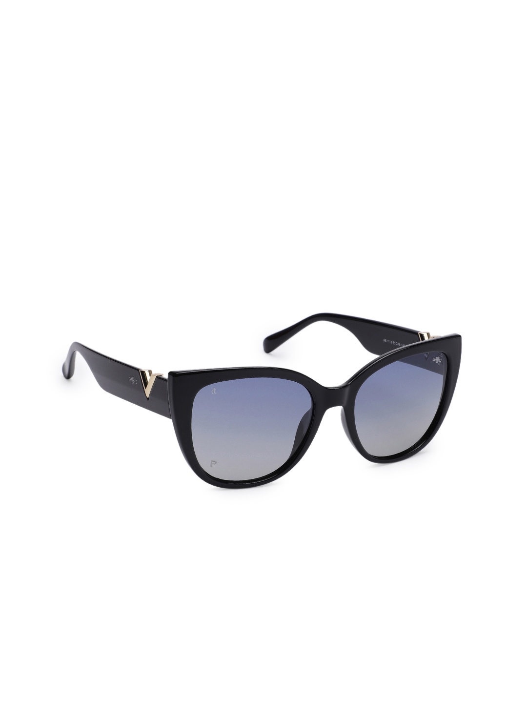 

CHARLES LONDON Women Blue Lens & Black Cateye Sunglasses - AB 1118 C3 55 S