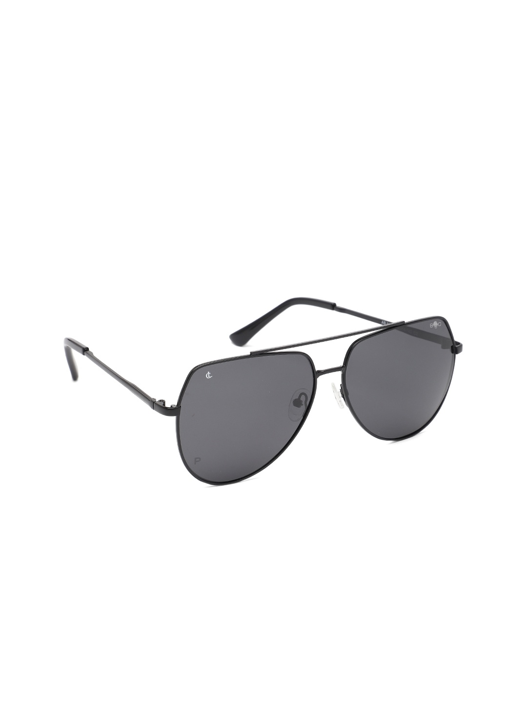 

CHARLES LONDON Unisex Grey Lens & Black Aviator Sunglasses with UV Protected Lens