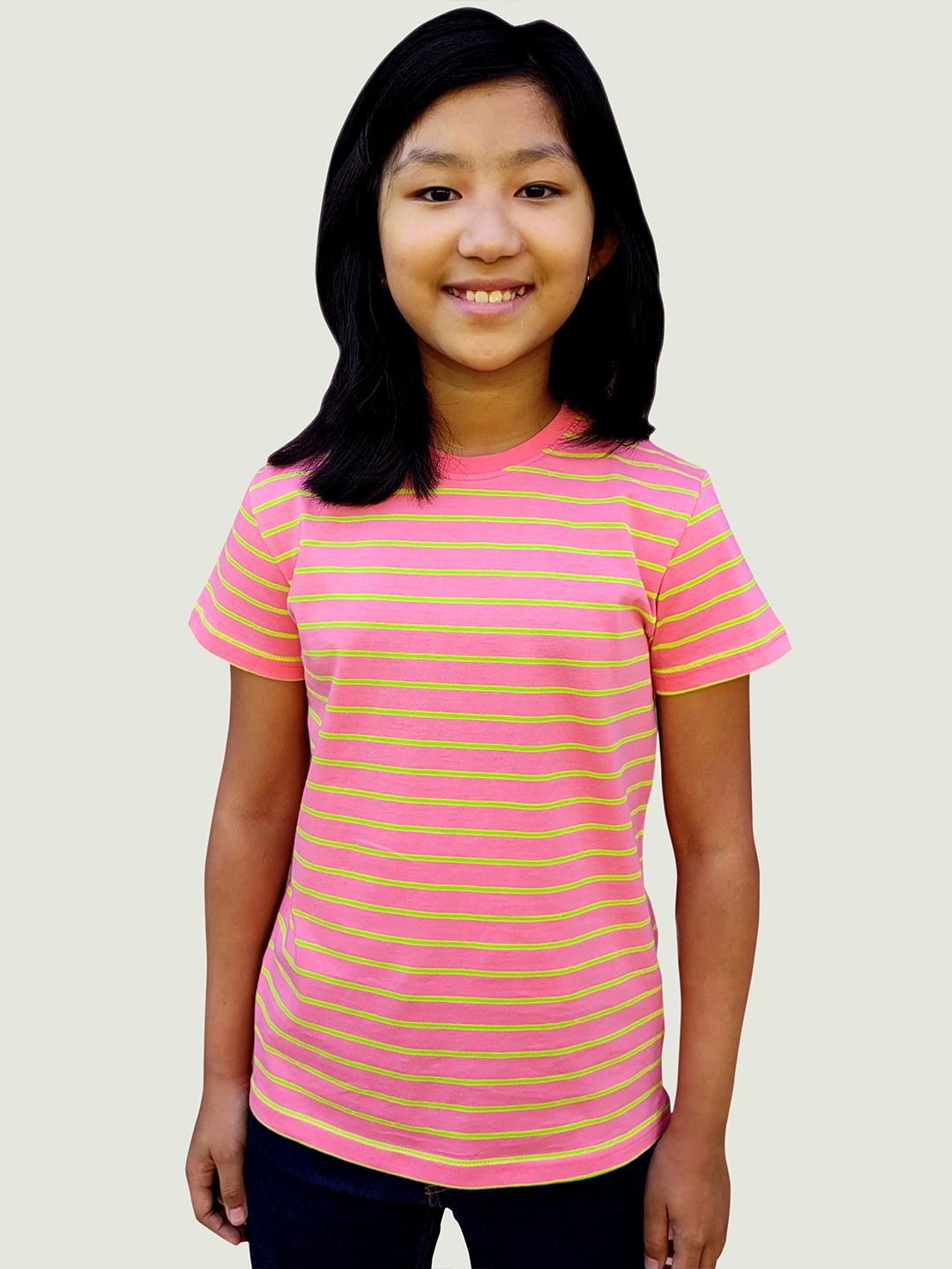

Campana Girls Pink & White Striped T-shirt
