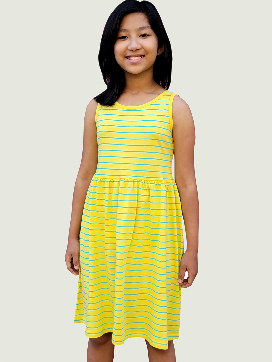 

Campana Yellow & Blue Striped Dress