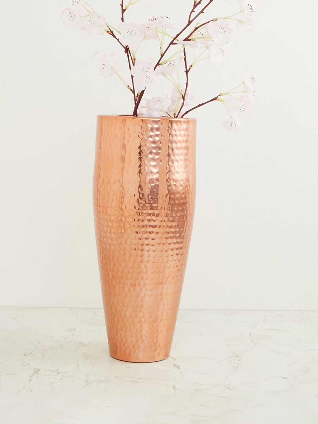 

Home Centre Gold-Toned Textured Hammered Metal Tall Vase