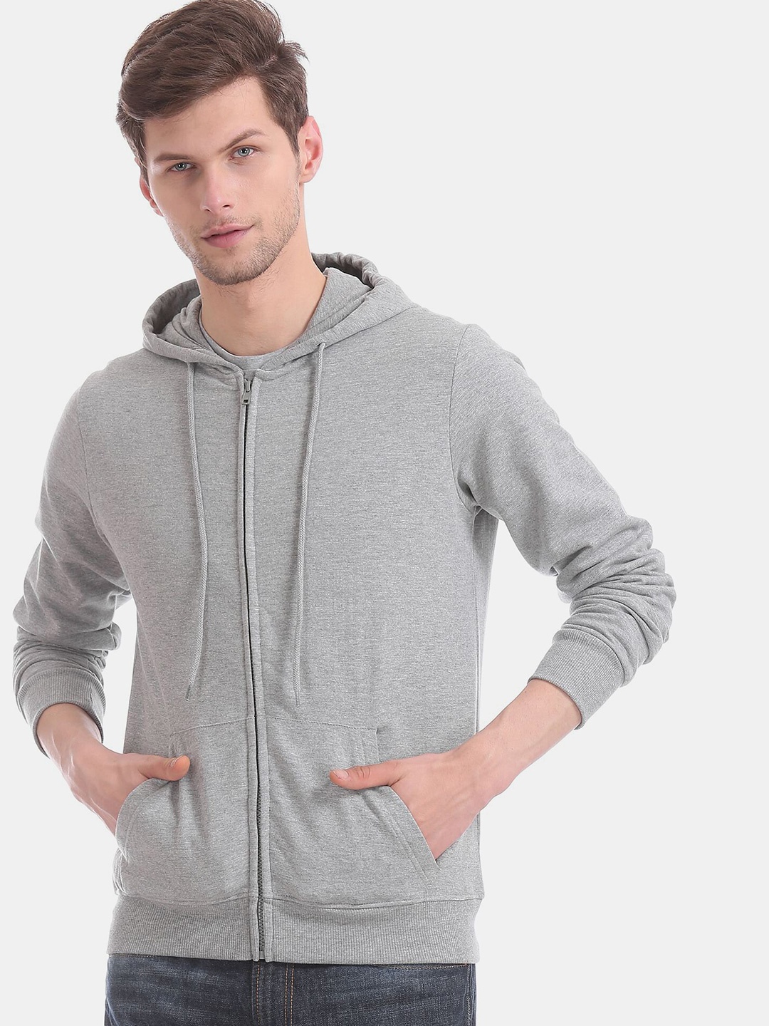 

Ruggers Men Grey Hood Heathered Sweatshirt