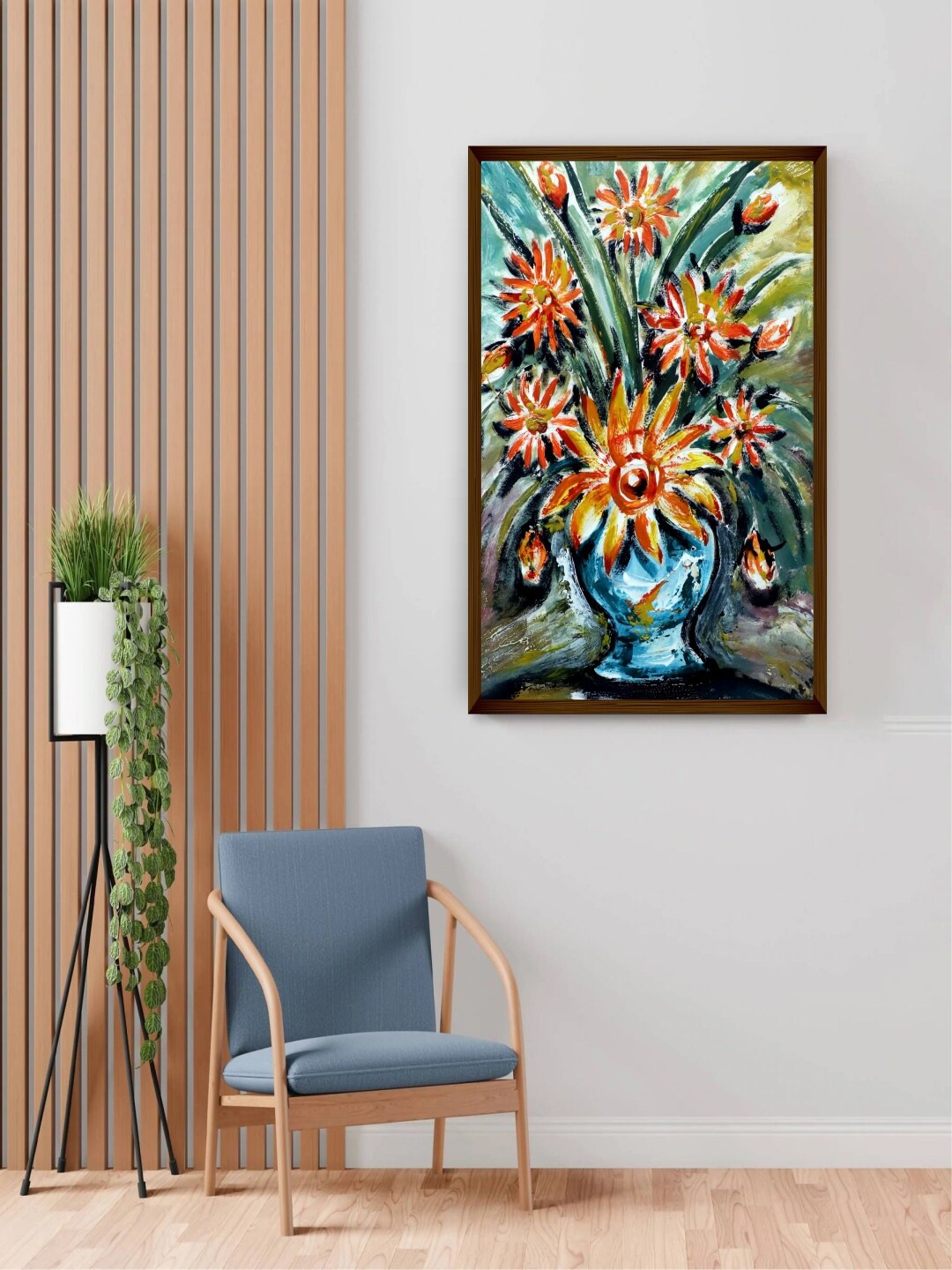 

The Art House Green & Orange Abstract Painting Wall Art