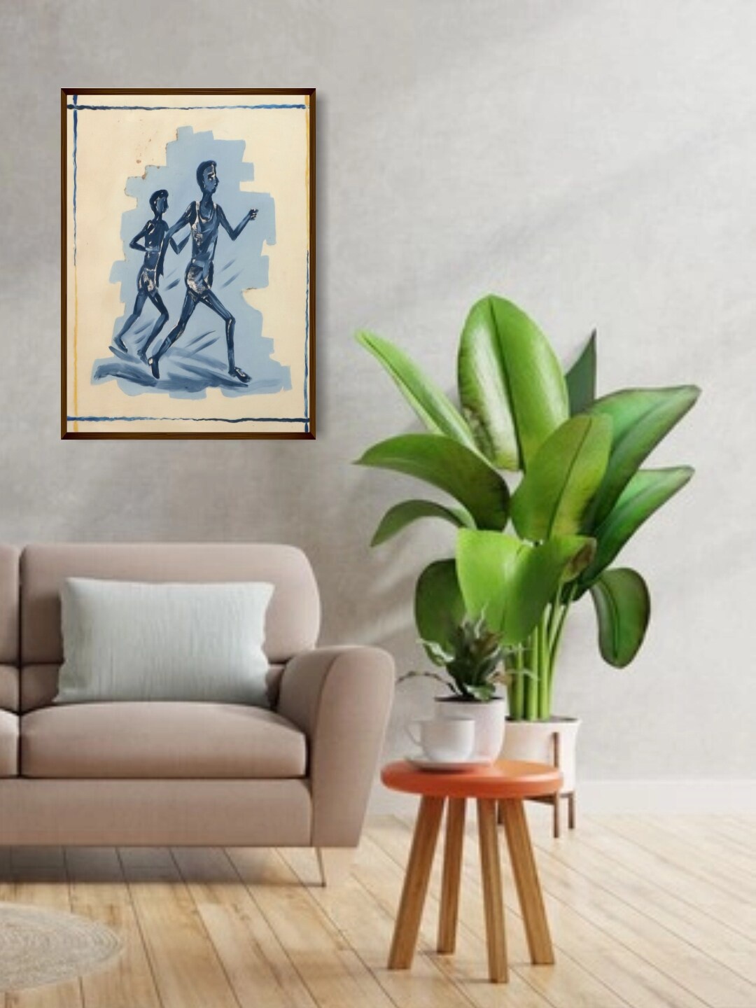 The Art House Blue Abstract Painting Wall Art, Multi