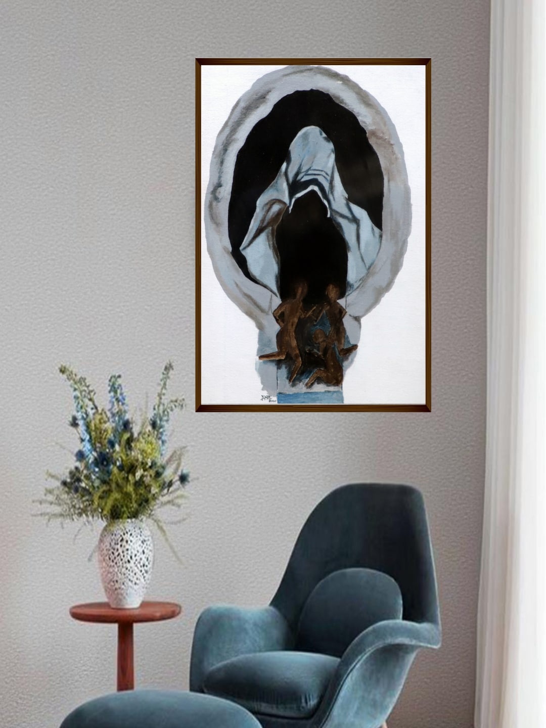 

The Art House White & Brown Abstract Painting Wall Art