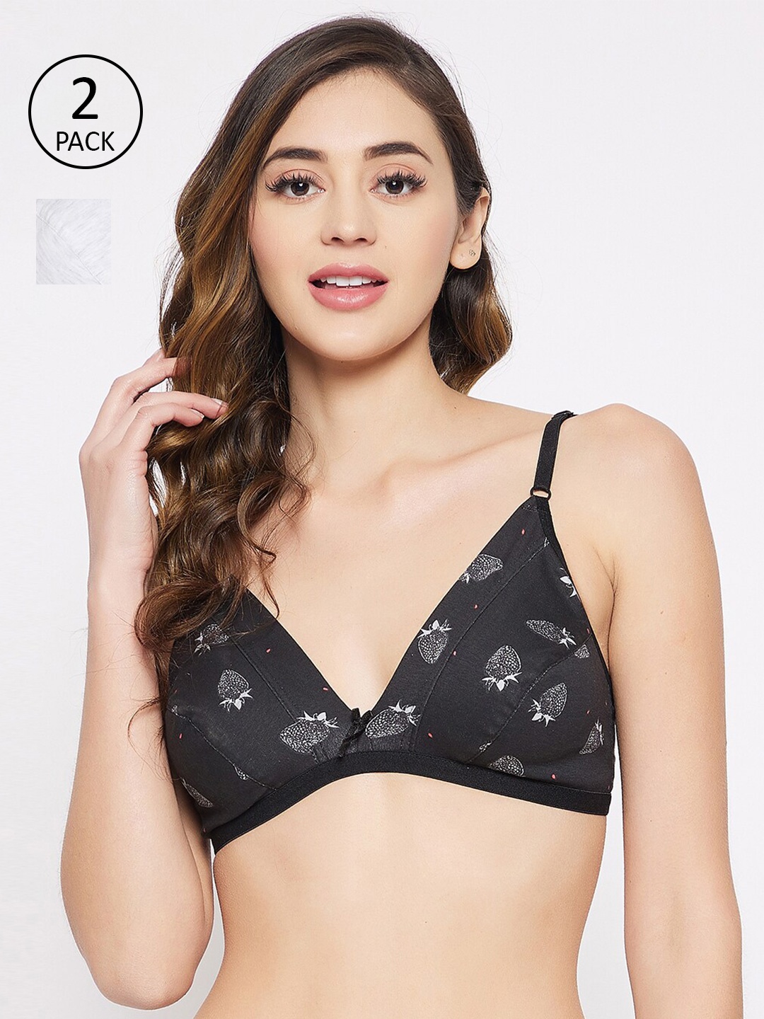 Clovia Pack of 2 Multicoloured Non-Padded Bra, Multi