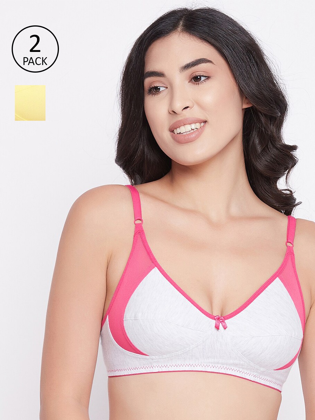 

Clovia Pack of 2 Cotton Non-Padded Non-Wired Bra, White