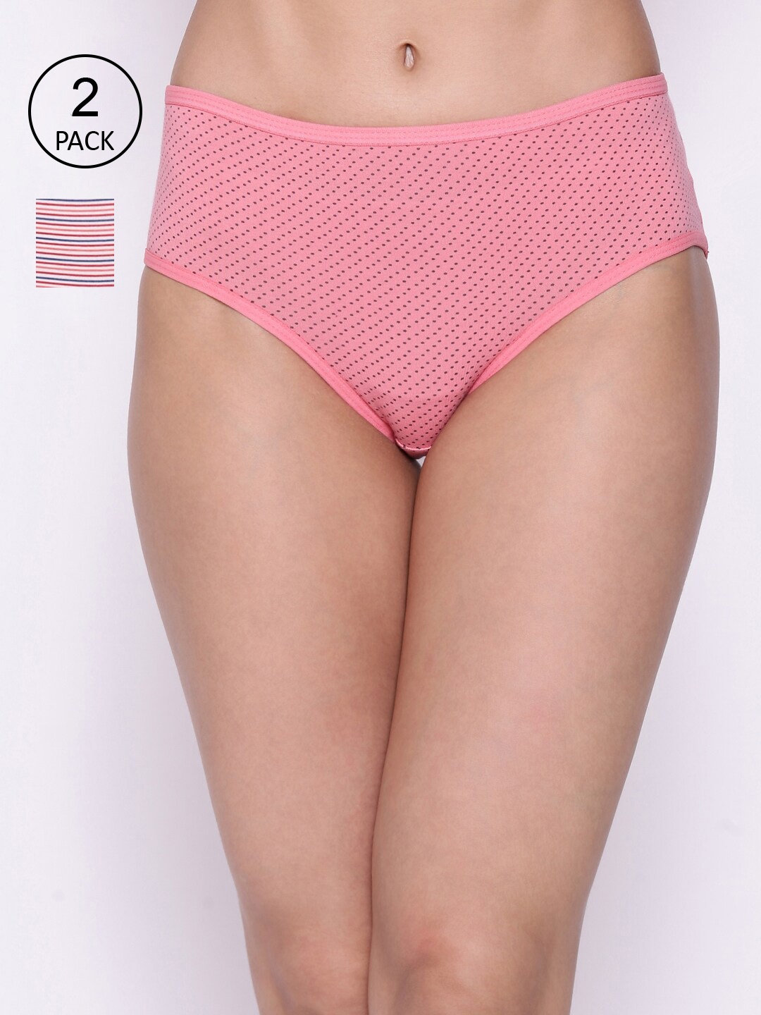 

Clovia Women Pack Of 2 Cotton Hipster Briefs, Multi