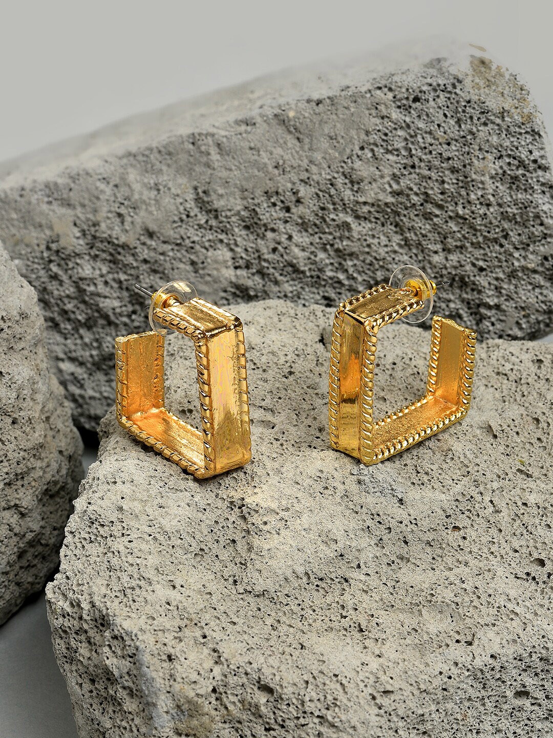 

SOHI Gold-Plated Contemporary Hoop Earrings