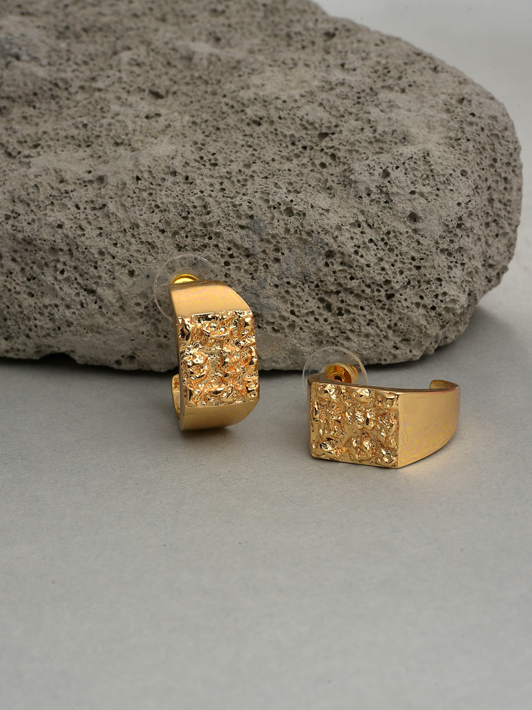 

SOHI Gold-Plated Contemporary Half Hoop Earrings